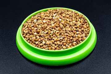 Organic dry buckwheat grains consisting of raw natural product
