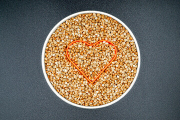 Organic dry buckwheat grains consisting of raw natural product