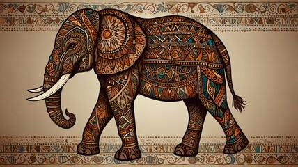 elephant on wooden background