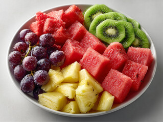 Grapes Fresh Watermelon Fruit With And Kiw Bowl Pineapple