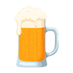 Vector illustration of Beer glass on transparent background