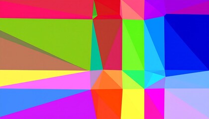 Obraz premium Abstract geometric art with vibrant, multicolored triangular shapes