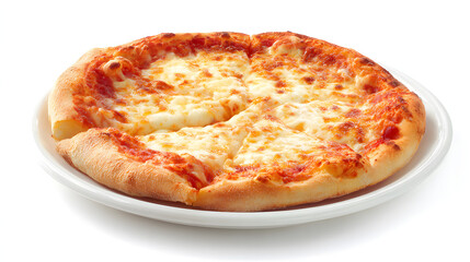 Delicious Cheese Pizza Perfectly Centered on a Plate Ready to Be Served and Enjoyed by Everyone