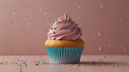 birthday cupcake with candles