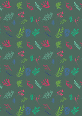 Naklejka premium Seamless vector pattern featuring vintage birds and flowers, a decorative illustration perfect for wallpaper or fabric design