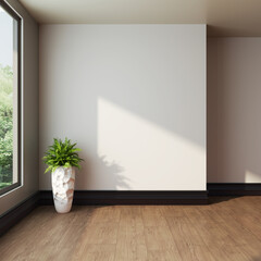 Large luxury modern bright interiors Living room mockup illustration 3D rendering image

