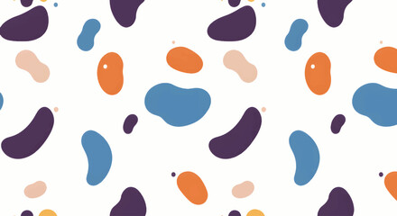 Fototapeta premium Abstract Colorful Seamless Pattern with Organic Shapes, Vector Background