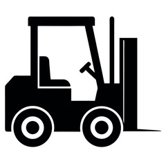 Vector art of forklift truck isolated on white background