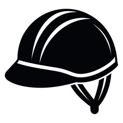 Vector art of black safety helmet isolated on white background