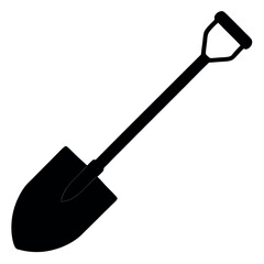 Vector art of shovel isolated on white background