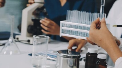 Doctors, meeting or teamwork collaboration on data paper, infographic digital screen chart or finance funding documents. Communication or medical healthcare people planning hospital surgery insurance - Powered by Adobe