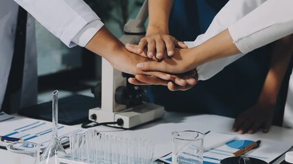 Doctors, meeting or teamwork collaboration on data paper, infographic digital screen chart or finance funding documents. Communication or medical healthcare people planning hospital surgery insurance - Powered by Adobe