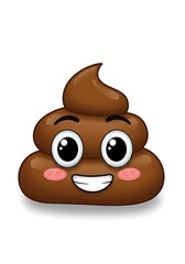 Smiling poop emoji with kawaii face