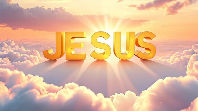 Word jesus in the clouds