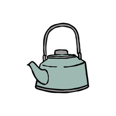 Drinking kettle vintage illustration outdoor asset vector