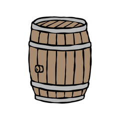 Beer barrel from wood illustration vector 