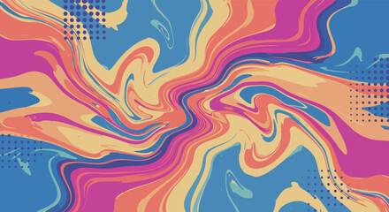 Abstract Swirling Pattern with Vibrant Colors and Geometric Accents for Modern Design