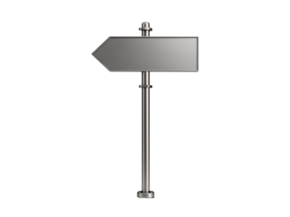  arrow sign on a metal post isolated on transparent background png