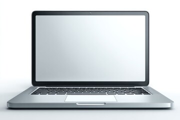 Modern laptop with blank screen