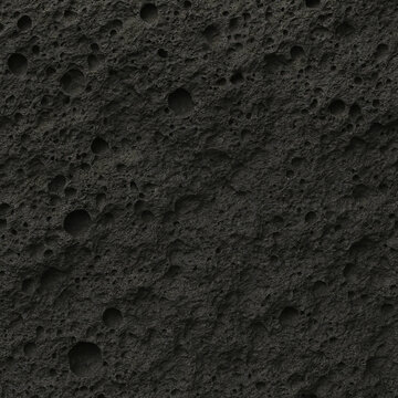 Seamless Black Volcanic Basalt Rock Texture - Ultra-Detailed 3D Tileable Pattern