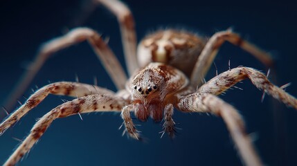 Close-up of a spider's detailed features.