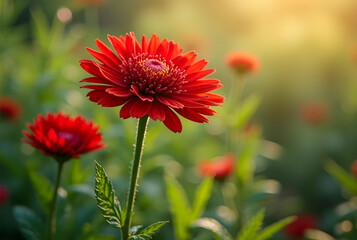 red dahlia flower