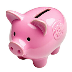 Pink piggy bank isolated on white background