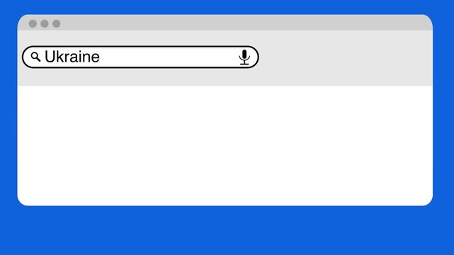 Searching for Ukraine on the Internet, animated search results