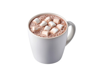 Hot chocolate in a white mug isolated on transparent background png