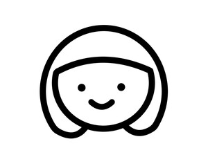 顔アイコン　女の子ボブ