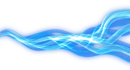 Naklejka premium Abstract Light Wave Motion with Neon Blue Color