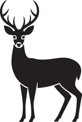 Silhouette of a majestic stag with large antlers, standing proudly