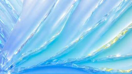Fototapeta premium Abstract Blue Crystal Waves with Light Reflections