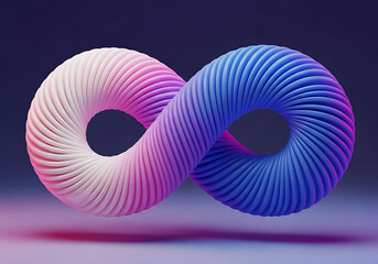 Abstract infinity shape with gradient color, a symbol of endlessness and continuity in mathematics and design