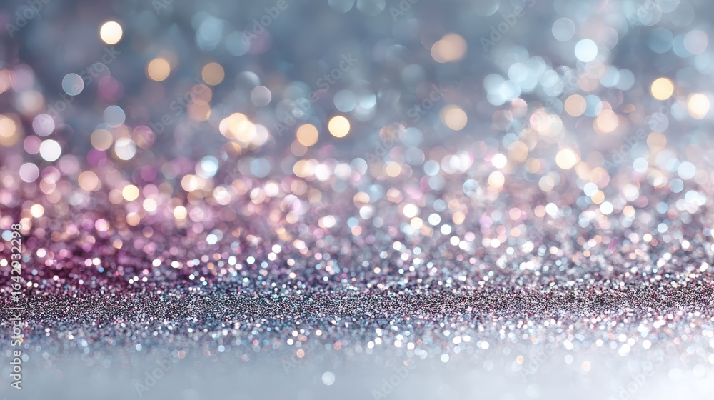 Aufkleber abstract shimmering bokeh background with luminous silver, purple, and blue glowing particles creati