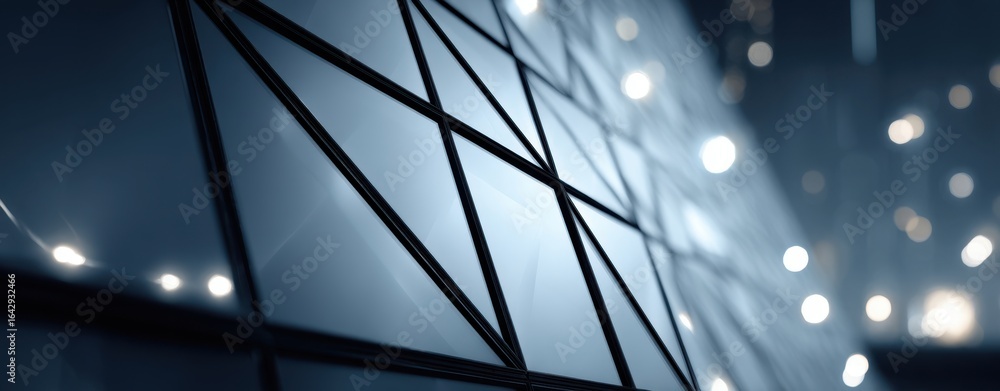 Poster the elegant geometric structure with illuminated lines and modern design
