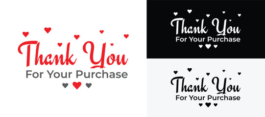 Thank you for your purchase vector typography