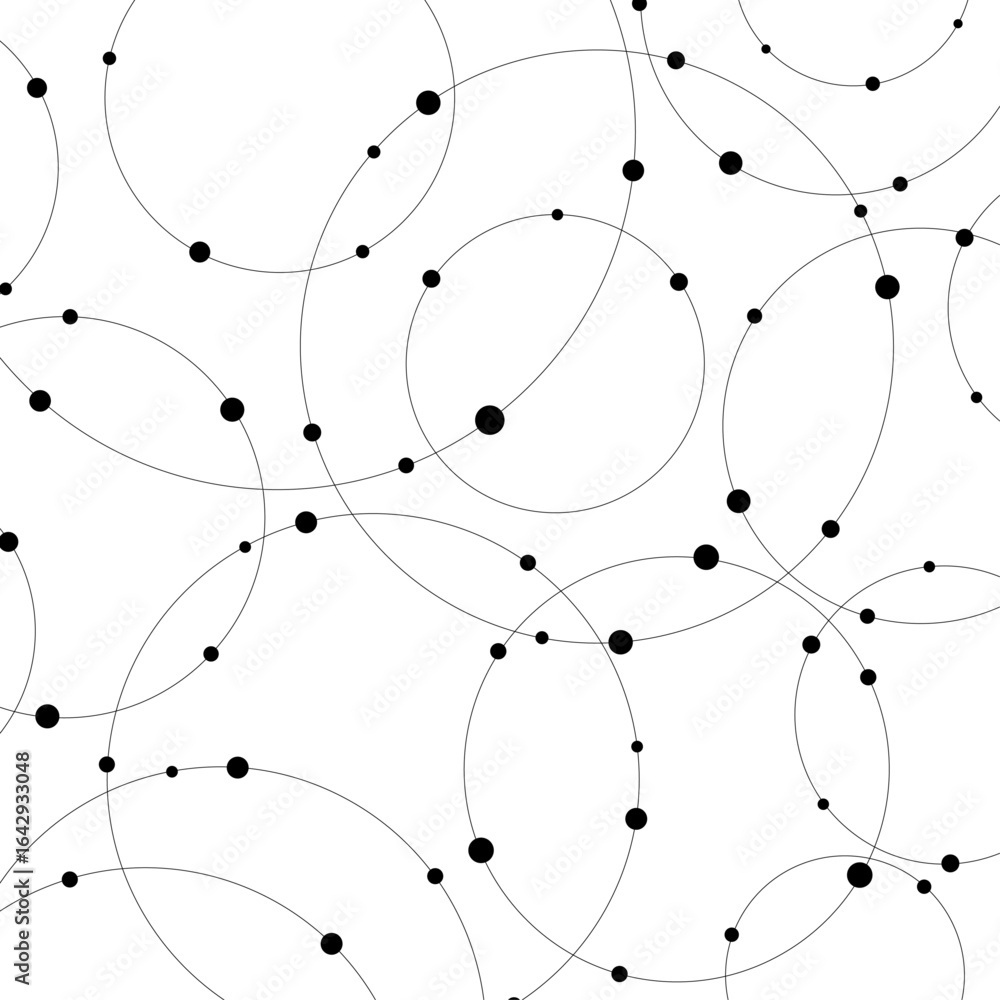 Aufkleber seamless abstract background with circles and dots at their intersection