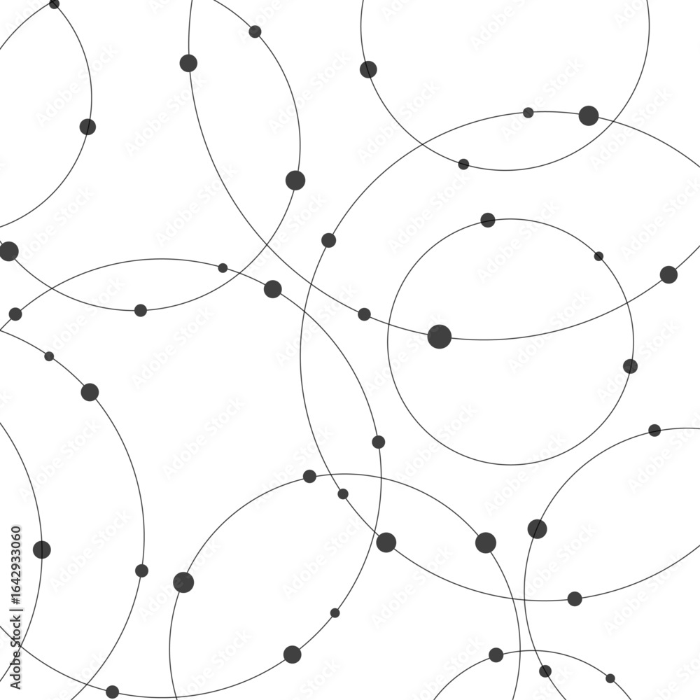 Aufkleber seamless abstract background with circles and dots at their intersection