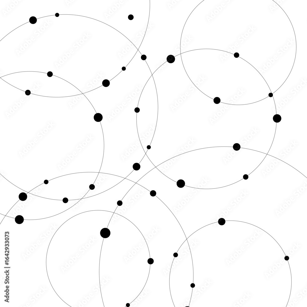 Poster seamless abstract background with circles and dots at their intersection