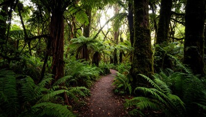 Obraz premium Lush rainforest path (2)