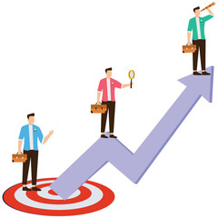 Leadership looking forward for business Illustration