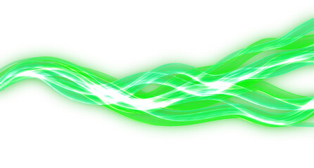 Smooth Glowing Green Curves with Light Trail Effect