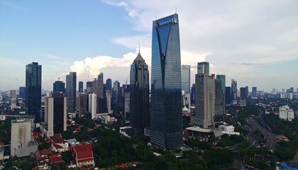 Obraz premium City skyline aerial view