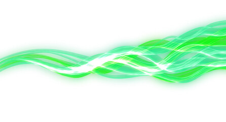 Elegant Green Neon Flow with Abstract Wave Pattern