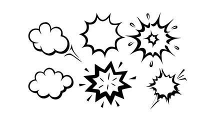 Comic Book Speech Bubbles and Action Bursts thought bubble