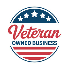 Veteran owned business logo with American flag elements vector illustration