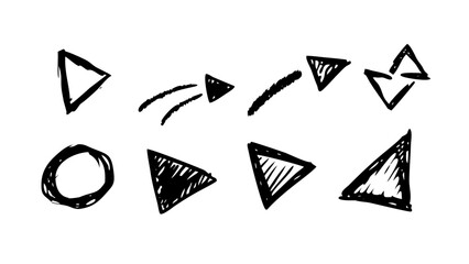 Naklejka premium Doodle Arrows with Varied Heads symbol graphic