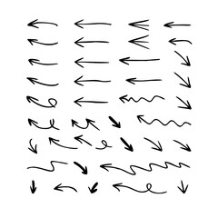 Hand Drawn Black Arrow Divers diving silhouette