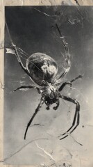 Close-up of a large spider on a web.